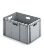 Kunststoffbox R - 600x400x332 mm mit Bohrung - grau