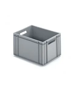 Kunststoffbox R - 400x300x234 mm mit Bohrung - grau