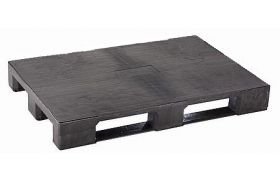 Kunststoffpalette Typ B800 regeneriert ohne Kanten - Schwarz