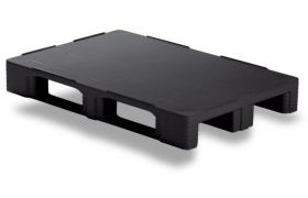 Kunststoffpalette Craemer TC1 mit 3 Seiten und Kanten - Schwarz