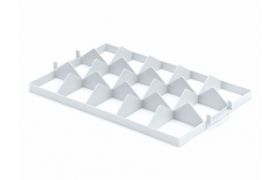 Glaseinsatz 3x5 Fächer - Oberteil - grau