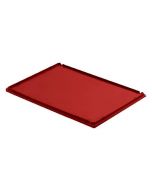 Lid for plastic box type E - 600x400 mm - Red