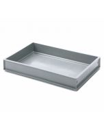 Plastic box R - 600x400x90 mm w/hole+forst.bottom-grey