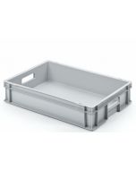 Plastic box UNISTA L120 600x400x120 mm w/hole - light gray