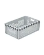Plastic box Basicline perf. 600x400x220 mm - Gray