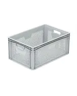 Plastic box Basicline perf. 600x400x270 mm - Gray