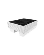 Waste bin 110L white w. grate and inlet for truck