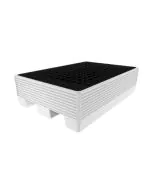 Waste bin 220 l. black w. grate w. inlet for truck