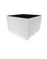 Waste bin 1050 l. white w. grate w. inlet for truck