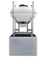 Waste bin 1165 l. white w. grate