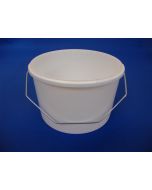 Plastic bucket 2191 - 2,6 L. w/metal handle - White