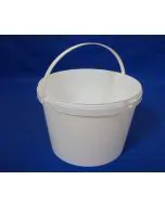 Plastic bucket 8116-11,3 L. w/plastic handle - White