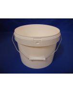 Plastic bucket 8126-12,7 L. w/metal handle - White