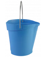 Plastic bucket 6 l. w/stainless handle - Blue