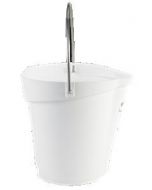 Plastic bucket 6 l. w/stainless handle - White
