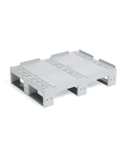 Plastic pallet 1/2 pll - 3 compartments with edge - closed deck