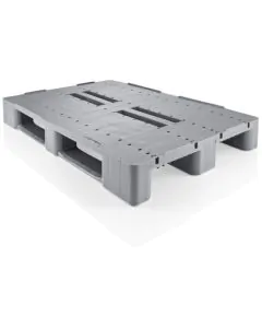 Plastic pallet Craemer CS1 with 3 cores and 7 mm edges - gray