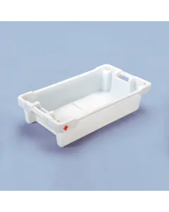 Fish box with drain 800x450x190 mm 35L/20kg - white