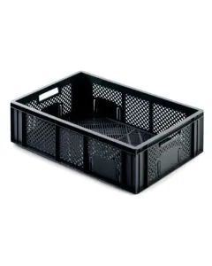 Plastic box R - perf. 600x400x171 mm - black