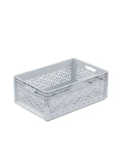 Plastic box Lightline perf. 600x400x220 mm - gray