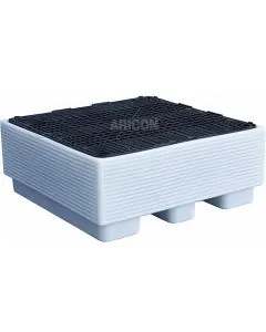 Waste bin 825 l. white w. grate w. inlet for truck