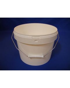 Plastic bucket 8126-12,7 L. w/metal handle - White