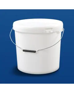 Plastic bucket HOM21000 - 21,2 L. - w/metal handle - White