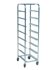 Box trolley stainless steel 8 slots - 590x460x1880 mm