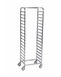 Box trolley stainless steel 18 slots - 590x460x1880 mm