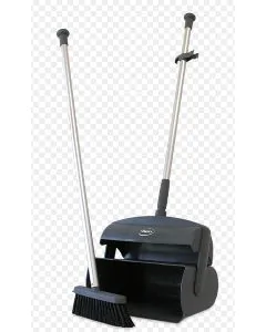 Dustpan set w/ broom & scraper 1050 mm - Gray