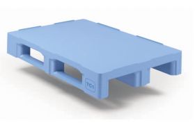 Plastic pallet Craemer TC1 3 compartments with edges - Light blue