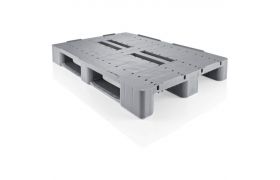 Plastic pallet Craemer CS1 with 3 cores and 7 mm edges - gray
