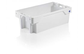 Fish box with drain 800x450x270 mm 60L/40kg - white