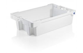Fish box with drain 890x560x235 mm 75L/50kg - white