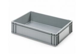 Plastic box R - 600x400x143 mm w/hole - gray