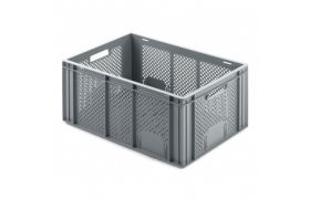 Plastic box R - perf. 600x400x274 mm - gray