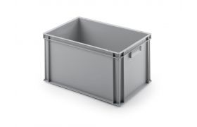 Plastic box UNISTA 600x400x320mm w/hole - light gray