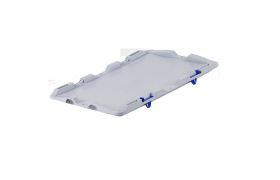 Lid for plastic box S - 300x200 mm w/locking mechanism - gray