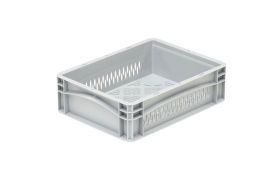 Plastic box Basicline perf. 400x300x120 mm - Gray