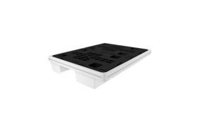 Waste bin 30L white w. grate and inlet for truck