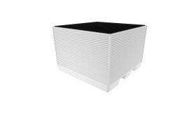Waste bin 1050 l. white w. grate w. inlet for truck