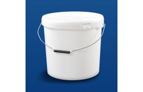 Plastic bucket HOM21000 - 21,2 L. - w/metal handle - White