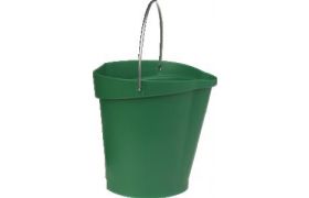 Plastic bucket 12 liters w/stainless handle - Green