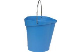 Plastic bucket 12 liters w/stainless handle - Blue