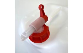 Drain cock with vent - DIN 60 - red