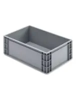 Plastkasse R - 600x400x223 mm u/hå.hul - grå