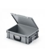 UNISTA kuffertkasse 400x300x135mm(inkl. låg) - grå