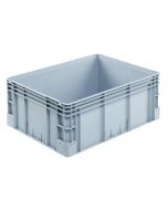 Plastkasse S - 800x600x320 mm u/hå.hul - Grå