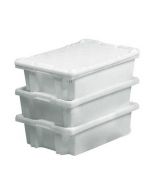 Plastkasse stabelvendbar 600x400x160 mm m/dræn - hvid