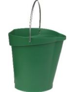 Plastspand 12 liter m/rustfri hank - Grøn